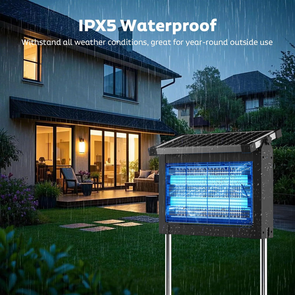 OnBeam staked in garden showing targeted backyard pest protection