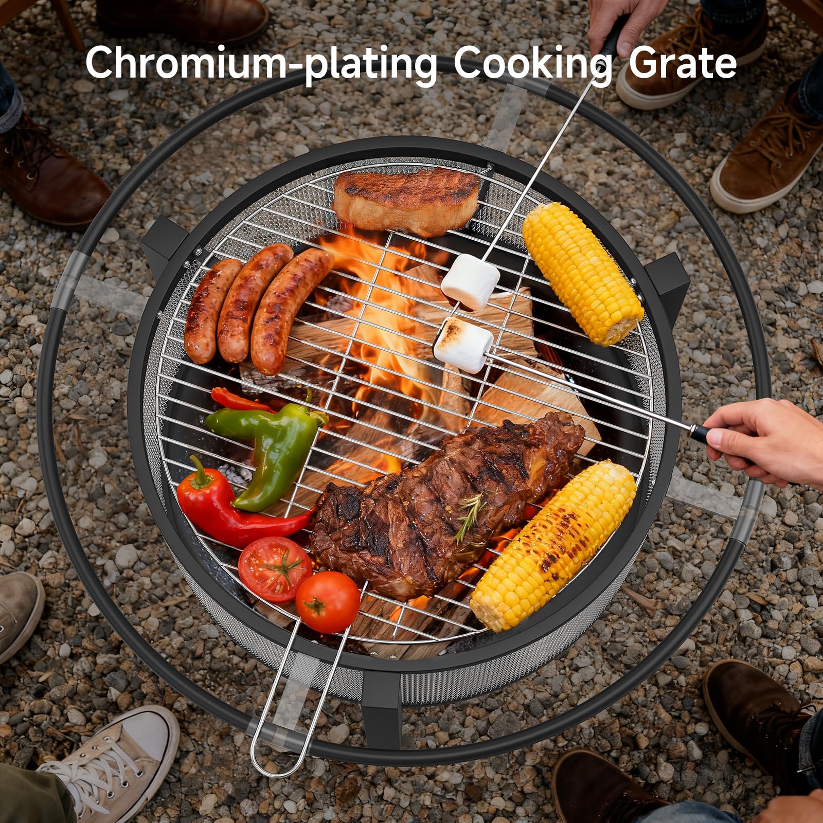 ONBRILL close-up of rust-resistant grill grate showing durable surface for even grilling