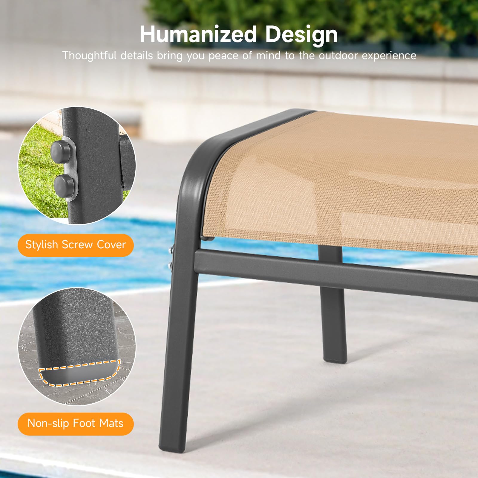 ONBRILL ottoman used on patio as legrest for comfortable relaxation