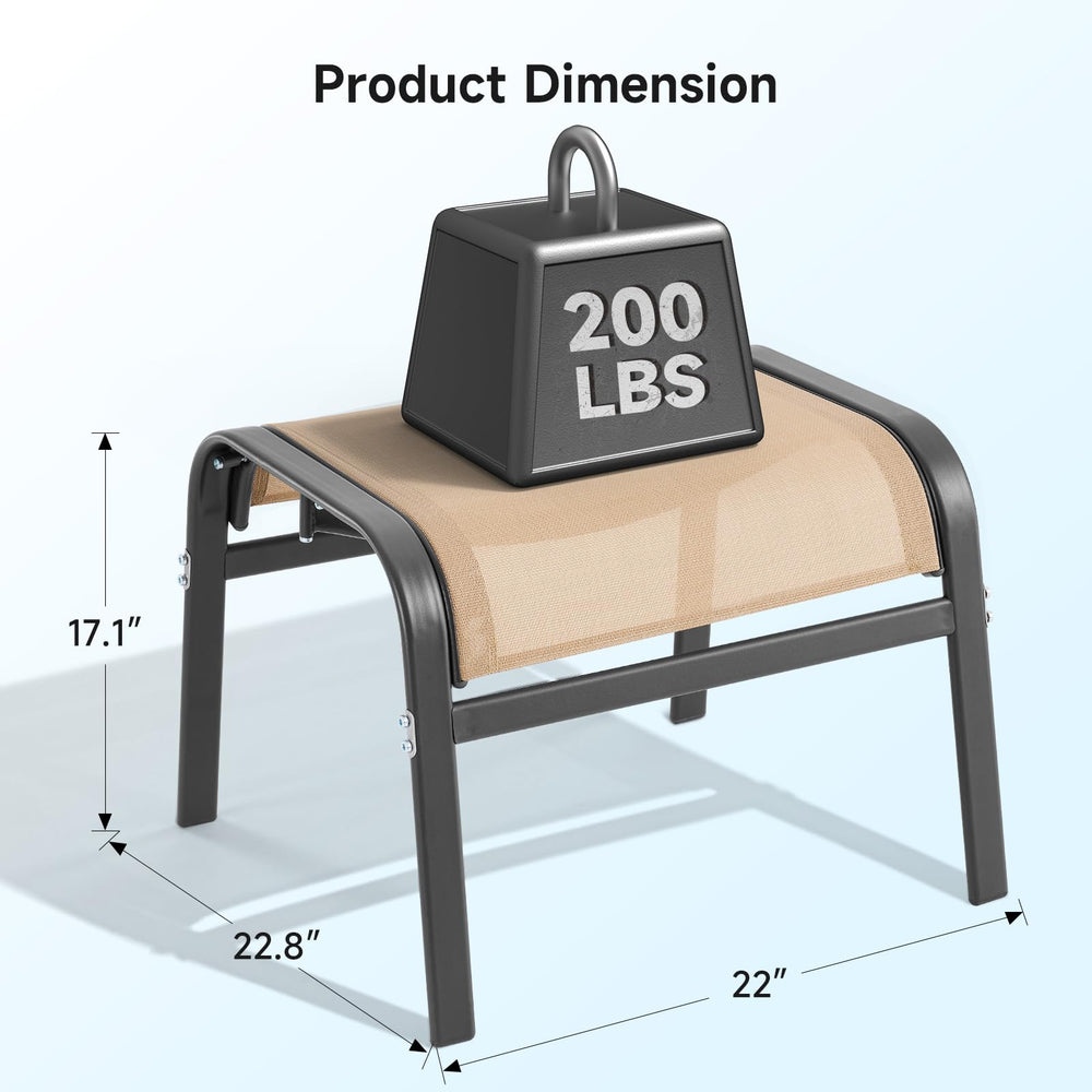 ONBRILL ottoman beside chair showing scale and oversized surface