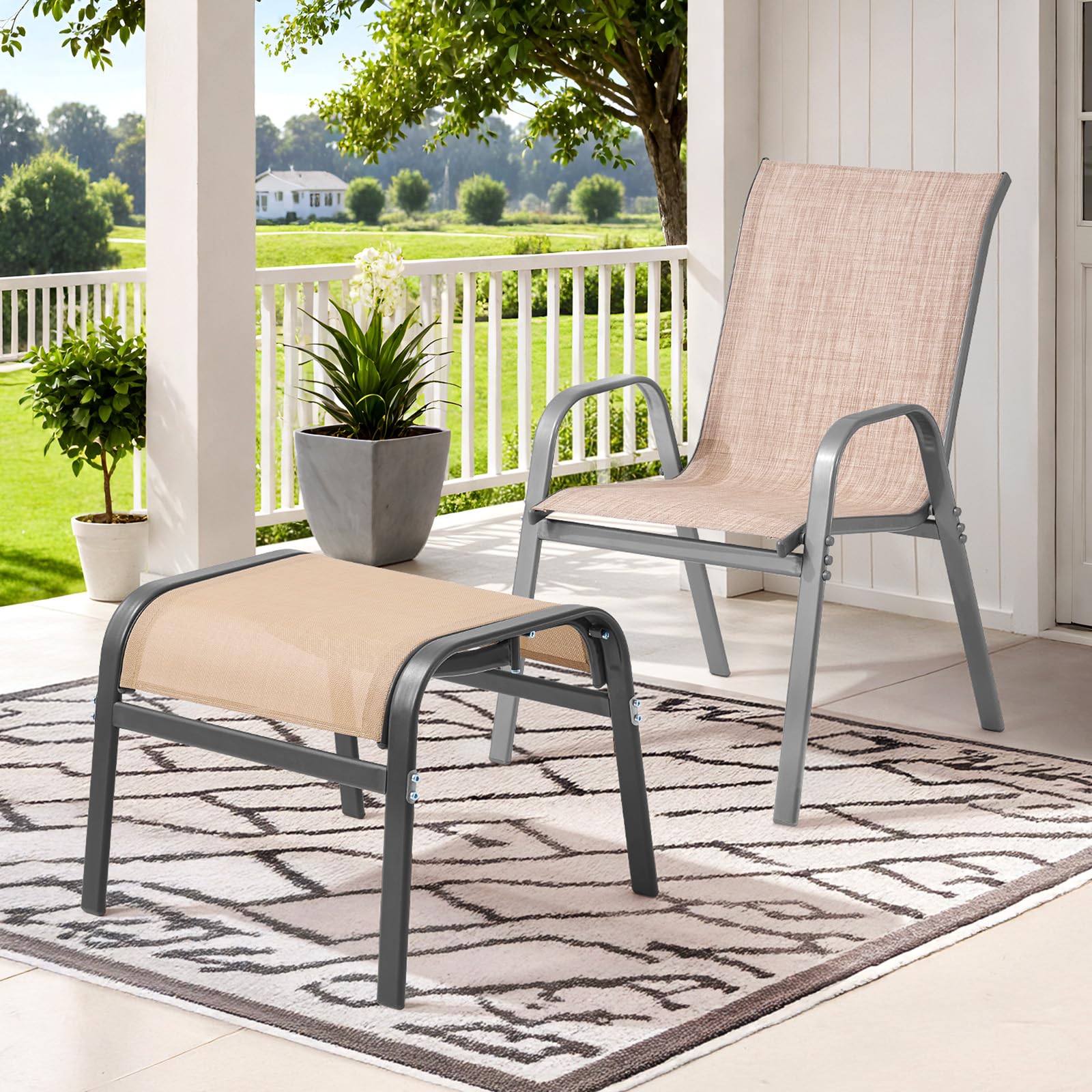 ONBRILL two-piece set in garden illustrating versatile outdoor use