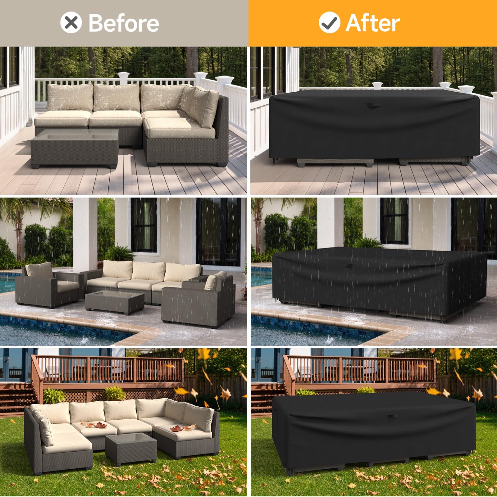 ONBRILL cover on furniture for scale showing fit for medium-to-large sets