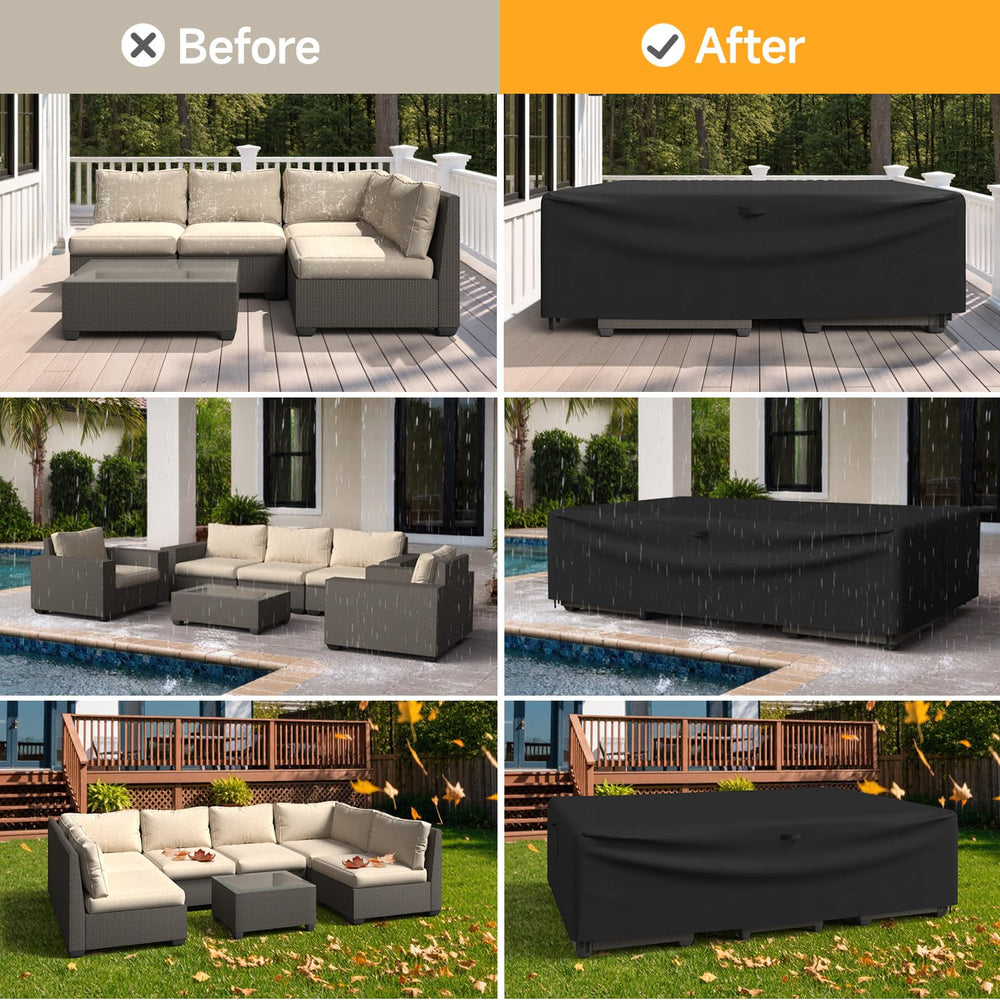 ONBRILL cover on furniture for scale showing fit for medium-to-large sets