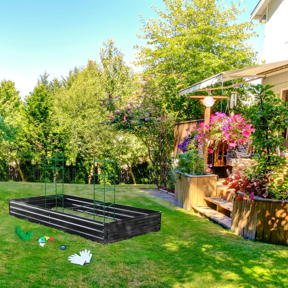 ONCEMORE raised bed on patio with vegetables illustrating compact gardening advantage
