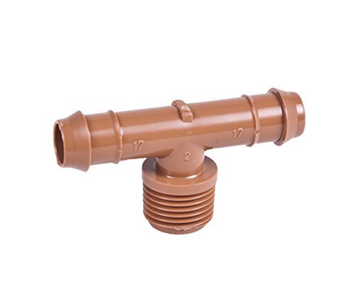 One Stop Outdoor barbed tee front view showing durable brown plastic and MNPT thread for reliable connections