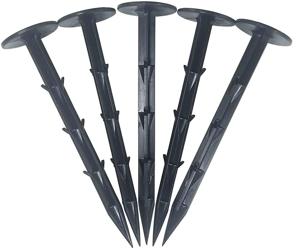 One Stop Outdoor front pack showing 100 plastic stakes and value