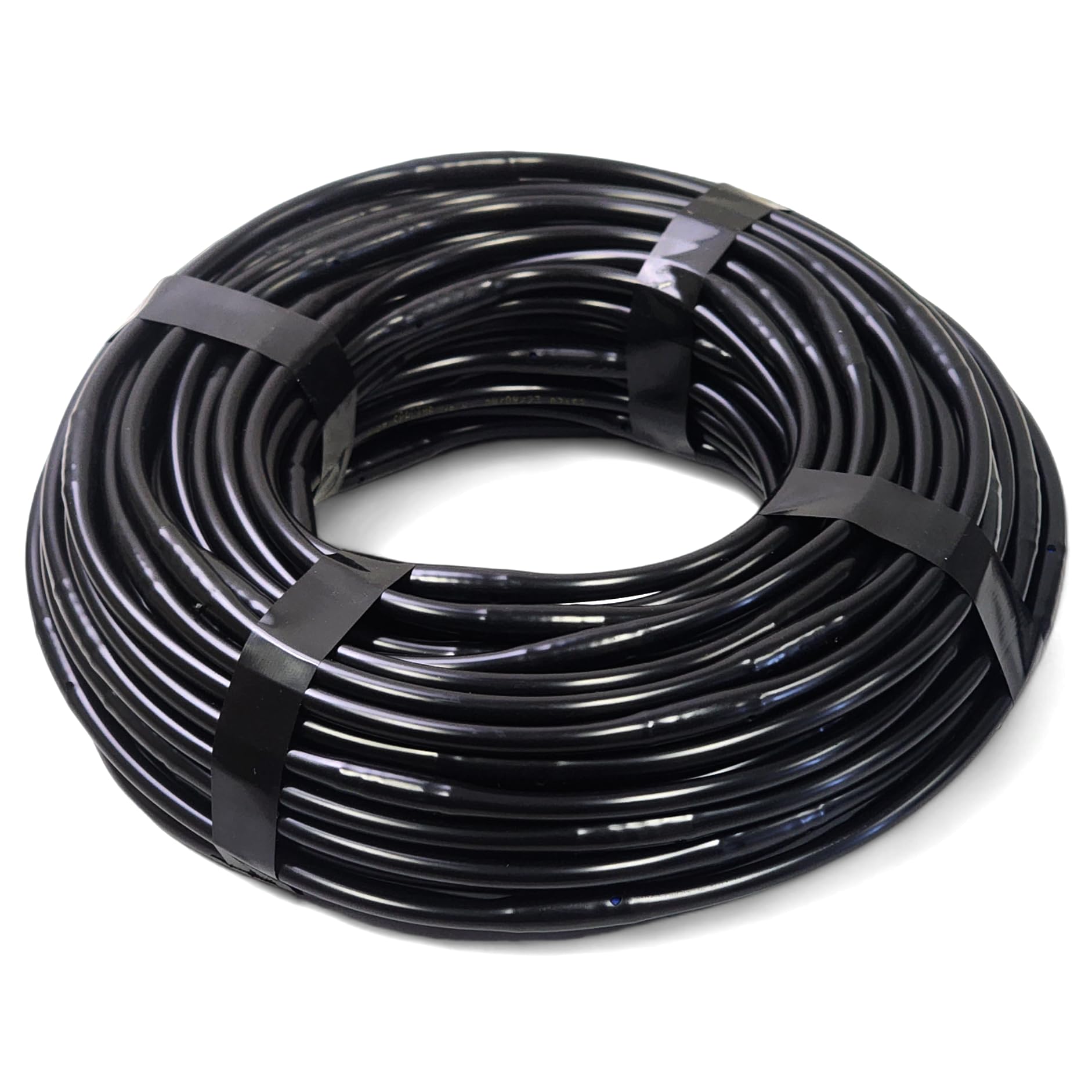 One Stop Outdoor front view of 100ft drip line packaging showing product benefit durability