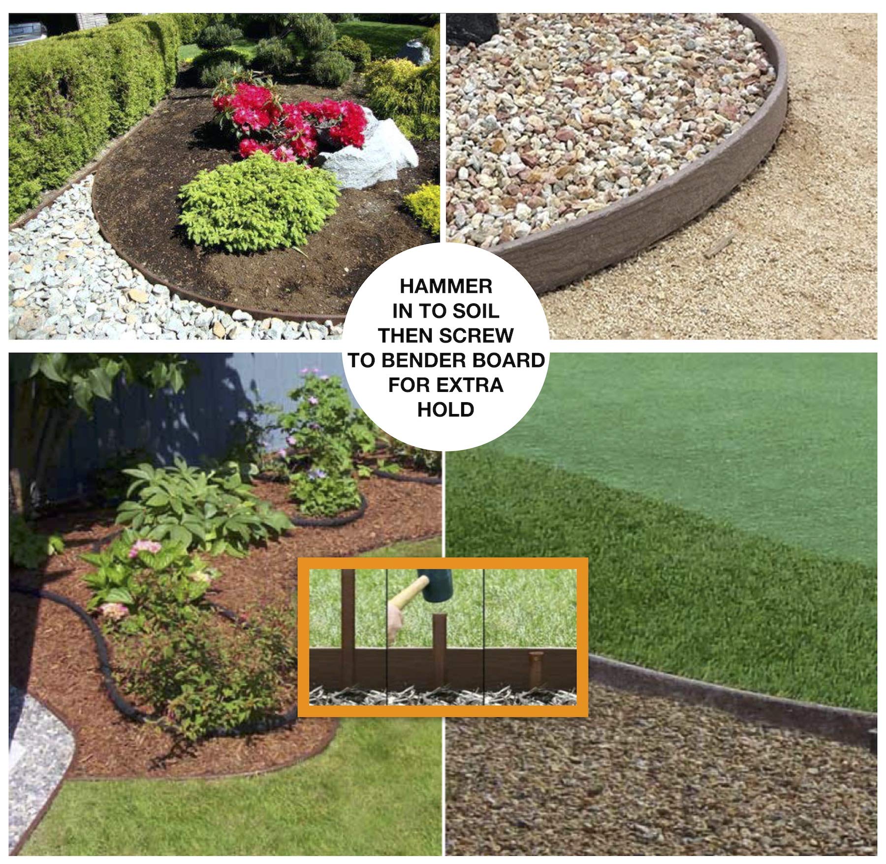One Stop Outdoor close-up of recycled plastic stake with pre-drilled hole for secure fastening