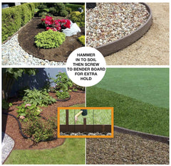 One Stop Outdoor close-up of recycled plastic stake with pre-drilled hole for secure fastening