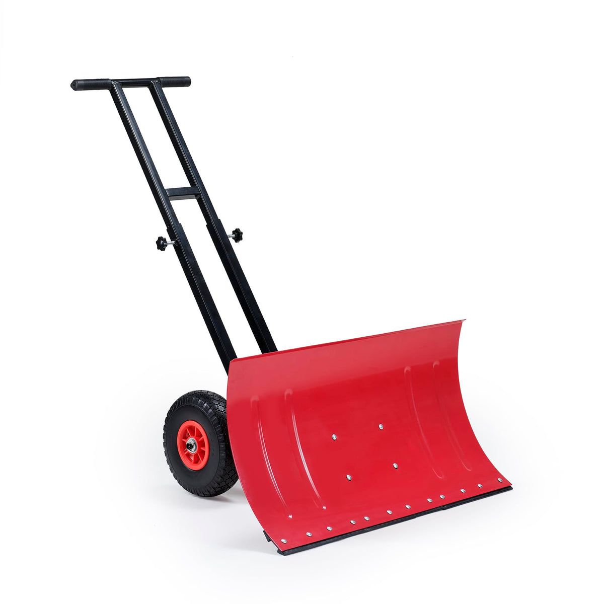 ONECHOI front view of angled steel blade showing fast snow clearing