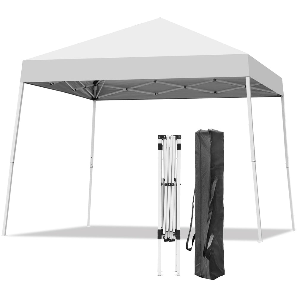 Oneofics front view canopy showing full 10x10 shelter and shade benefit