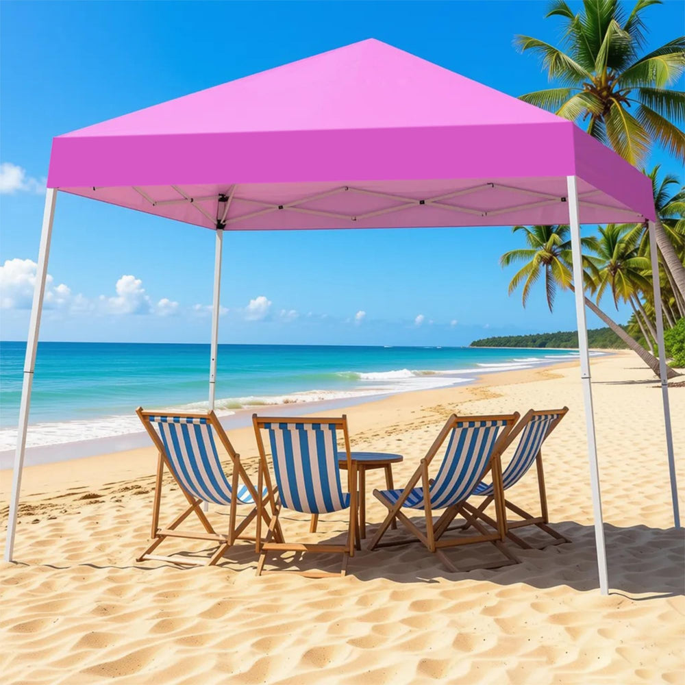 Oneofics in use at a market stall providing quick shelter and vendor protection