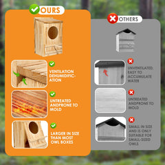 ONKO owl house access latch for easy cleaning and safe maintenance benefit