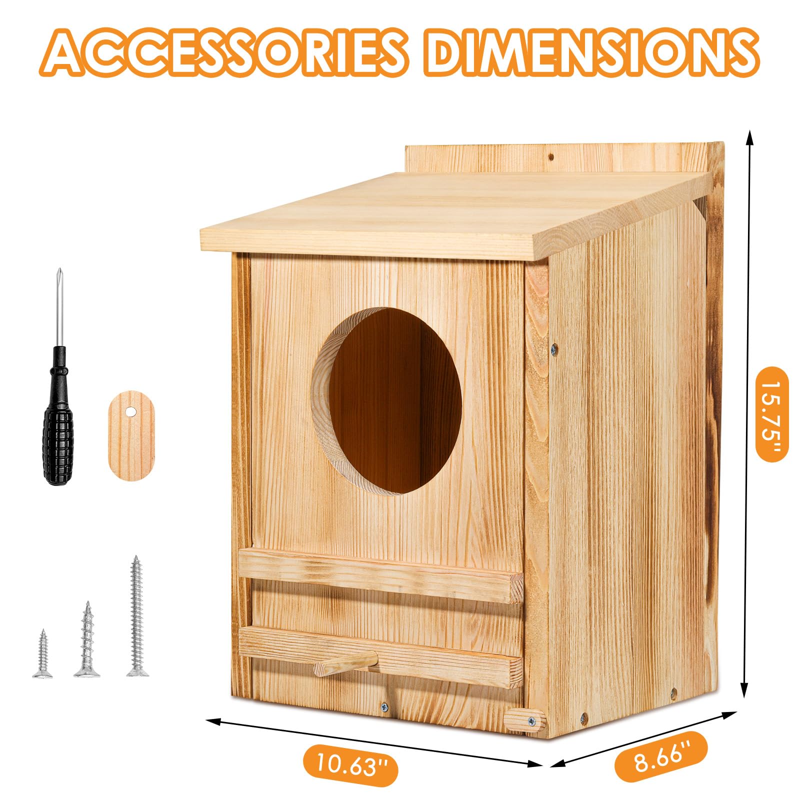 ONKO owl house mounted on pole demonstrating stable outdoor installation benefit