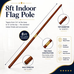 Online Stores pole top with finial fitting demonstrating compatibility and tidy appearance