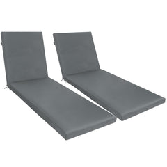 Only choice front view of gray chaise lounge cushion showing full length and shape, durable comfort