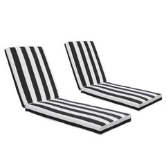Only choice front view of striped chaise cushion showing neat fit and curb appeal