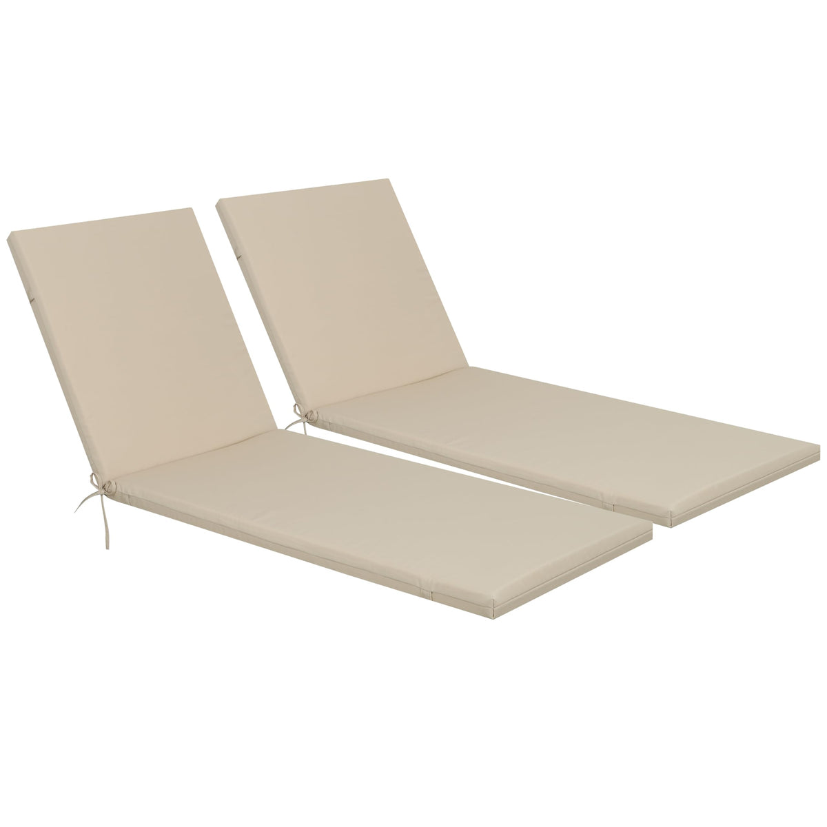 Only choice front view of khaki chaise cushion set showing full coverage and neat seams, enhances patio comfort