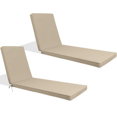 Only choice front view beige chaise cushions showing full coverage and updated look