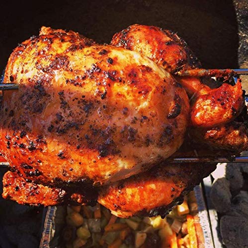 onlyfire rod with rotisserie forks demonstrating compatibility with common accessories