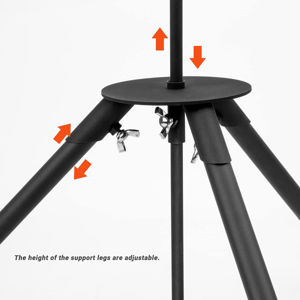 onlyfire rotisserie placed over charcoal grill demonstrating even-rotation cooking benefit