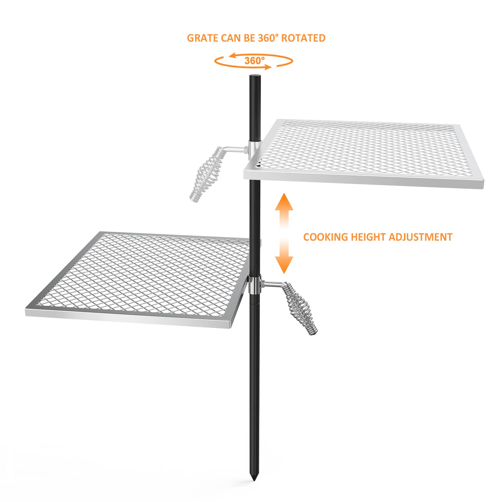 onlyfire assembled grate over campfire demonstrating stable cooking and smoke flavor