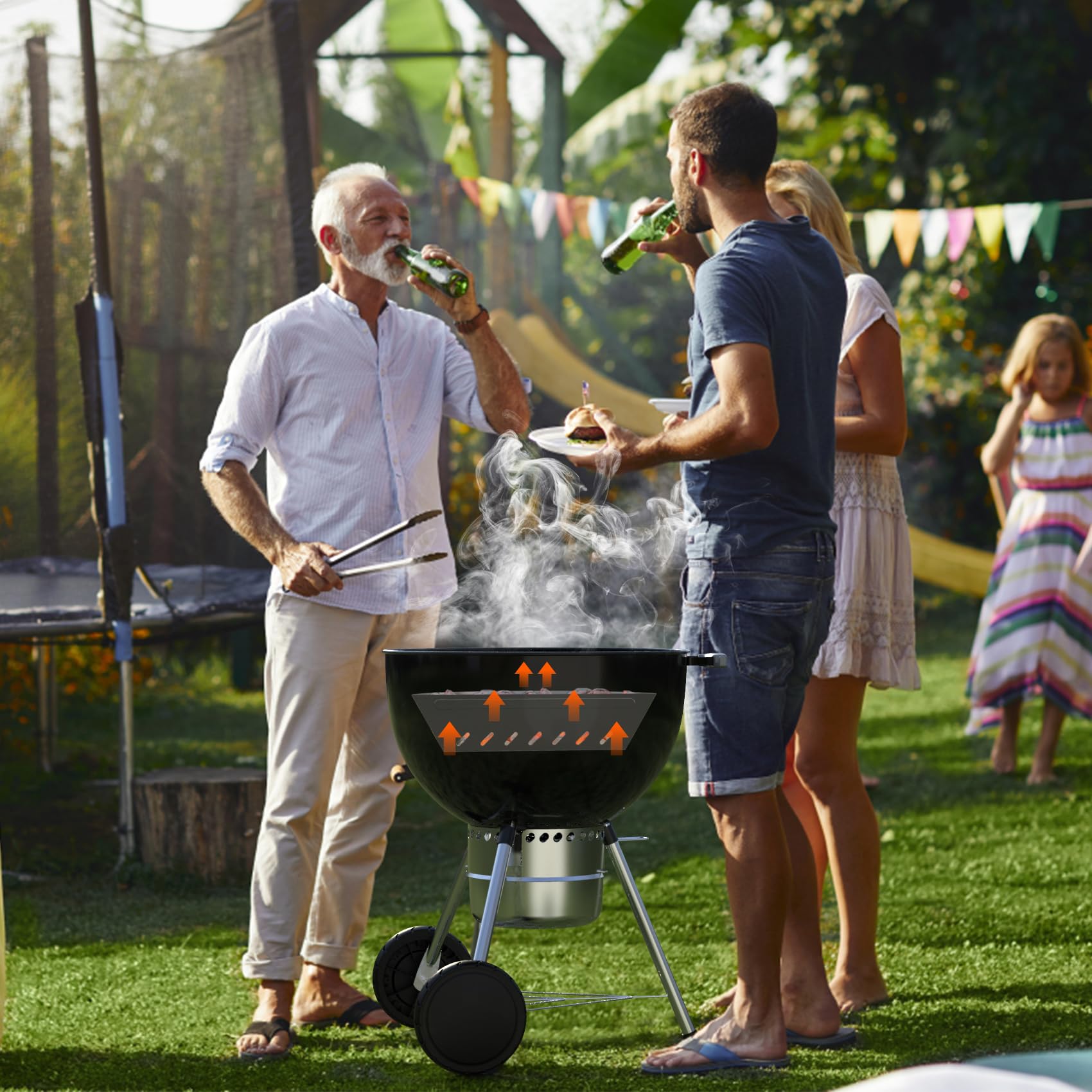 onlyfire in backyard BBQ scene enabling festival-style feeding