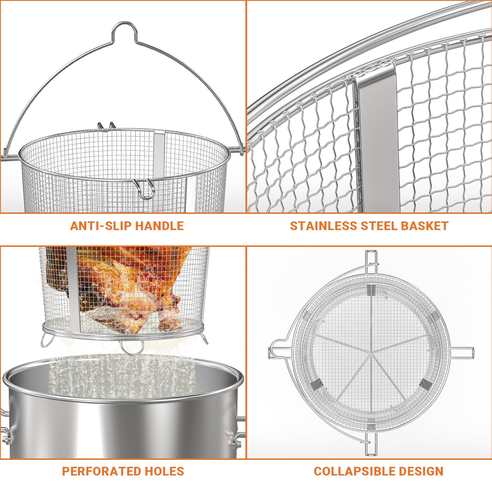 Onlyfire folded basket compact for storage saving space and simplifying transport