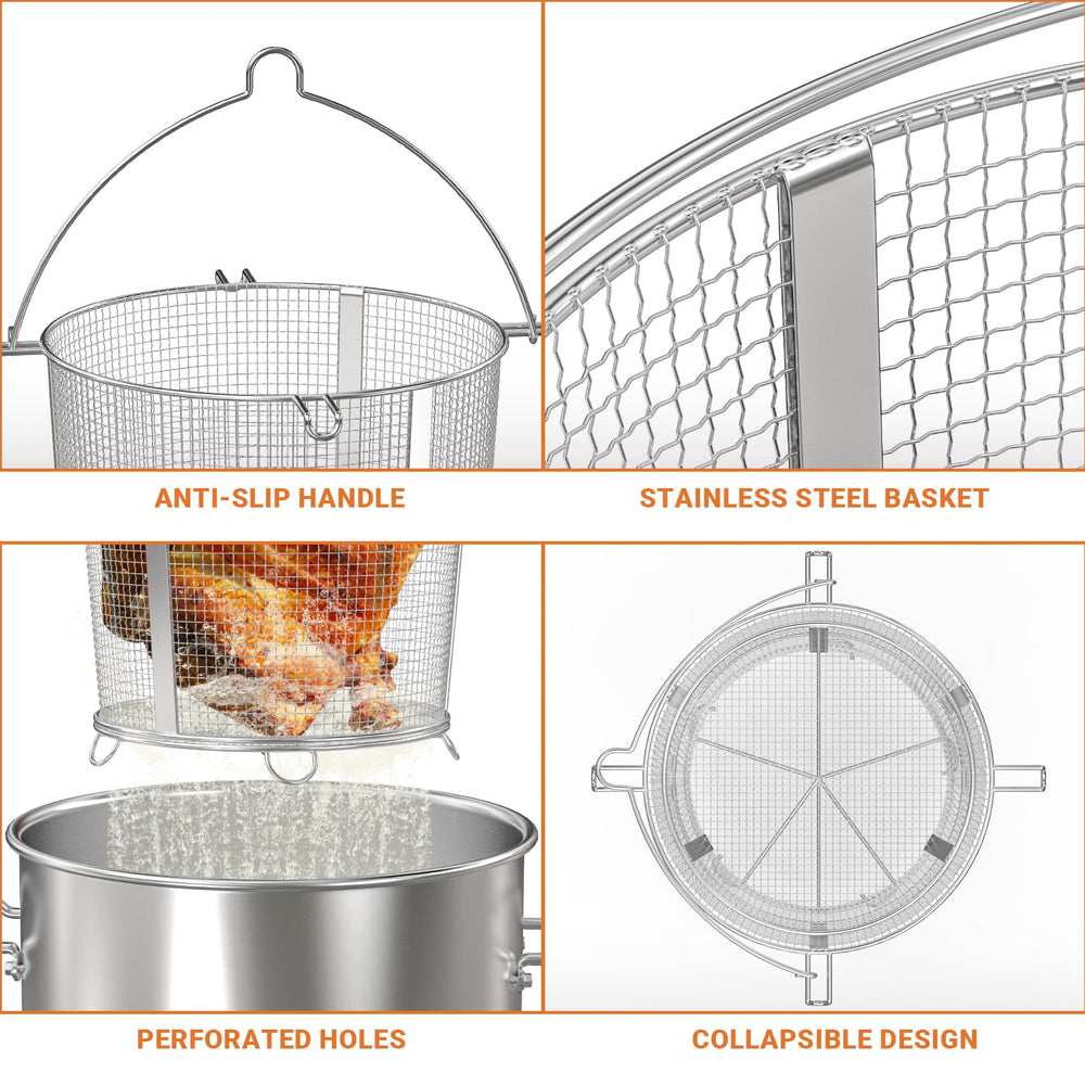 Onlyfire folded basket compact for storage saving space and simplifying transport