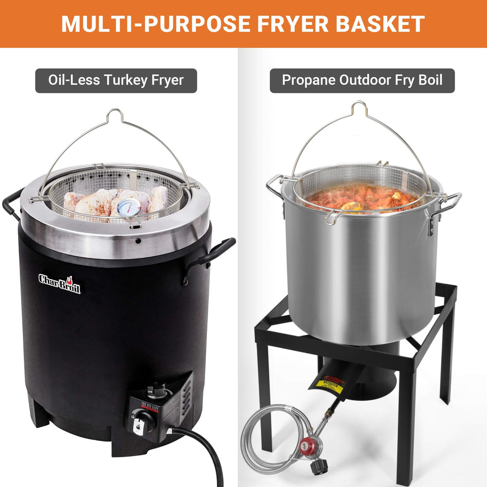 Onlyfire basket holding roasted turkey demonstrating even airflow and browning benefits
