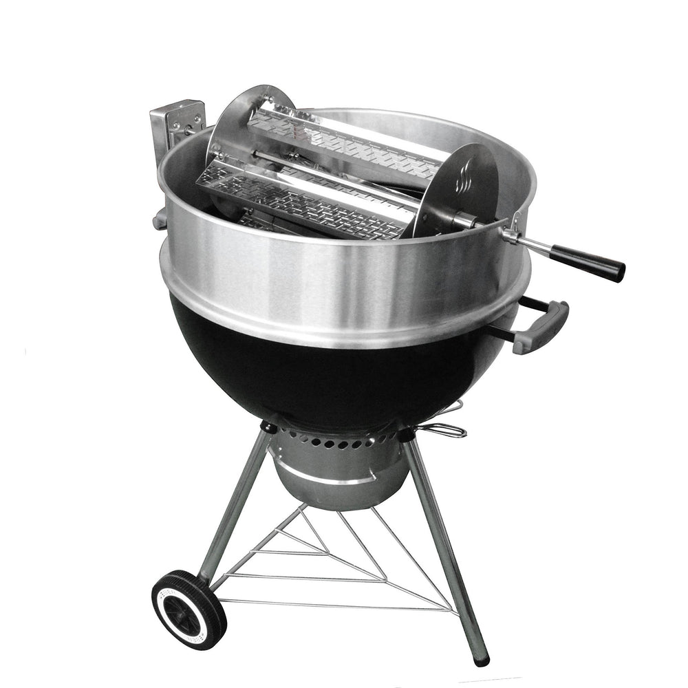 onlyfire basket filled with vegetables showing even browning advantage