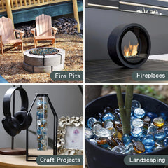 OnlyFire beads being poured into a burner showing easy installation