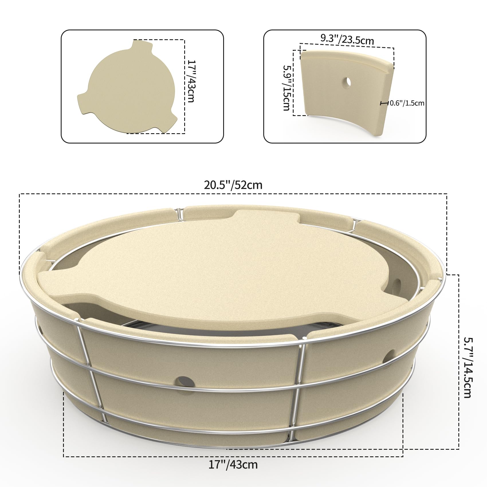 onlyfire close-up of ceramic core showing heat retention and efficiency