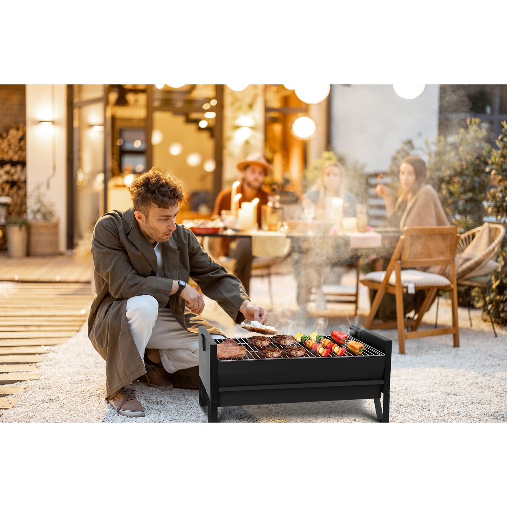 ONLYFIRE GRILLS charcoal stove open chamber showing fuel capacity and airflow control