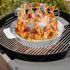 Onlyfire Chef installed in a Weber Gourmet BBQ System for upright cooking