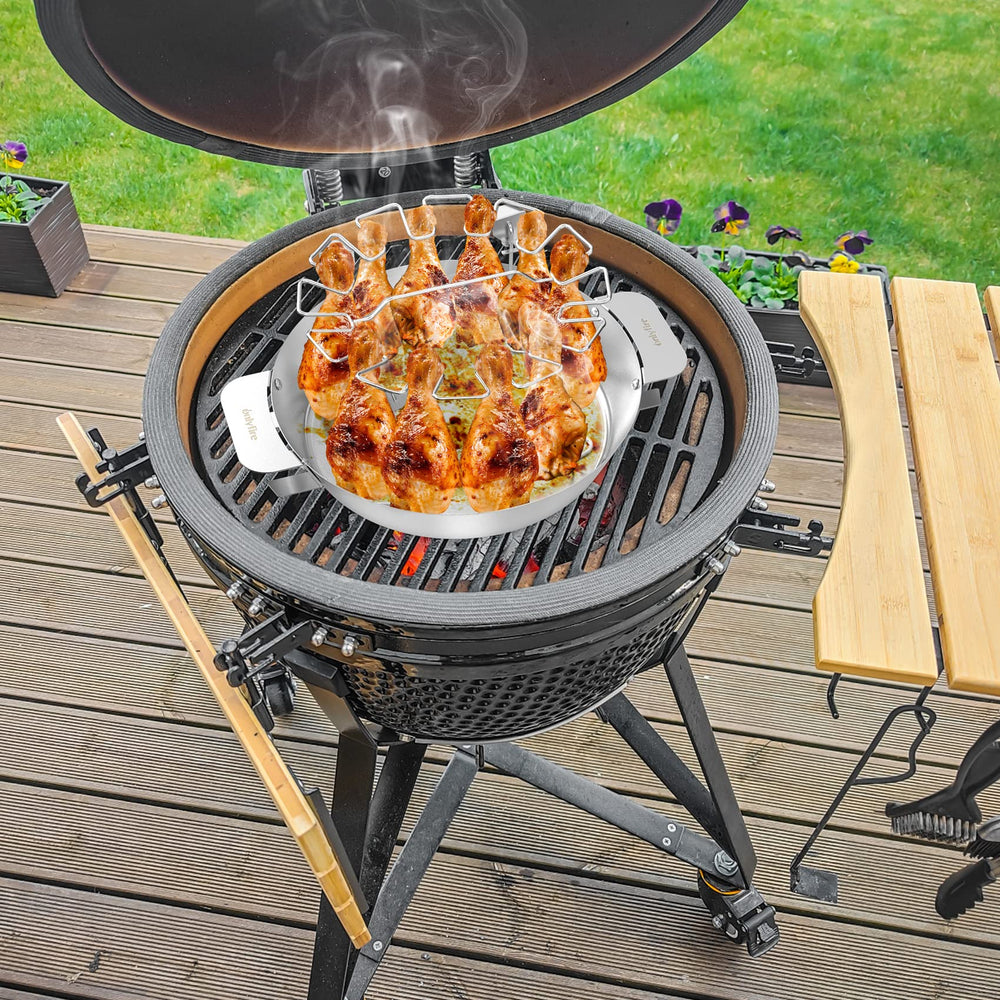 Onlyfire Chef on a kamado grill showing even heat circulation and steady results