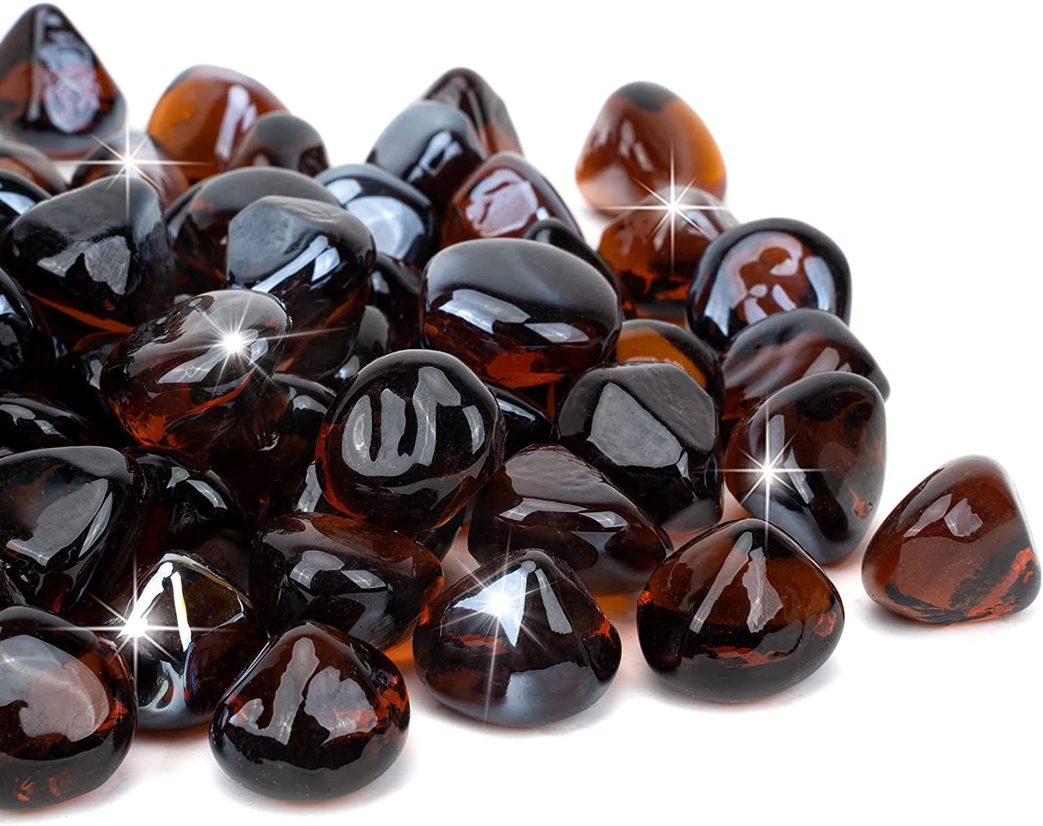 onlyfire close-up of 1-inch tempered glass diamonds showing consistent color and durability