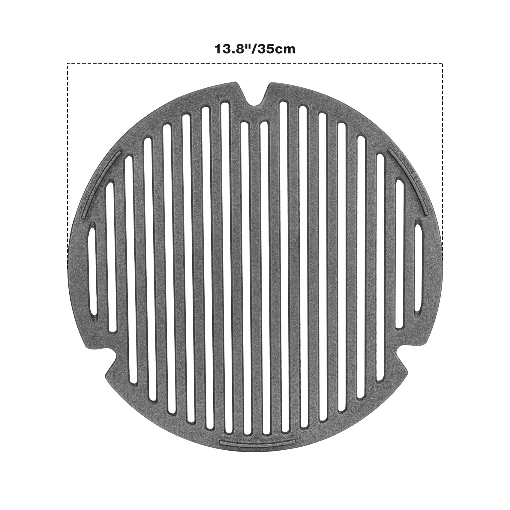 onlyfire close-up of cast iron bars highlighting solid heat retention benefit