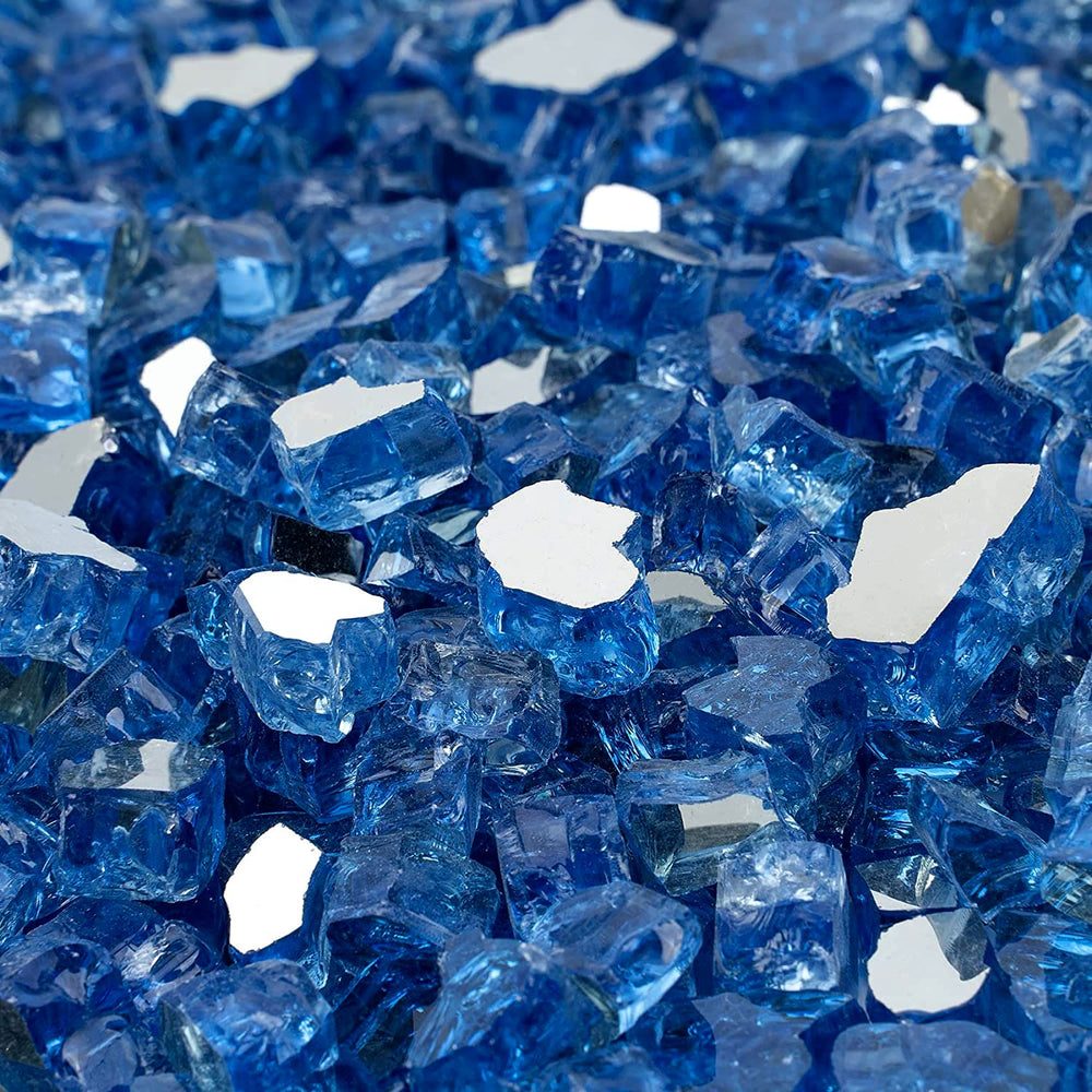 OnlyFire close-up of 1/2 inch tempered beads showing reflective sparkle and durability