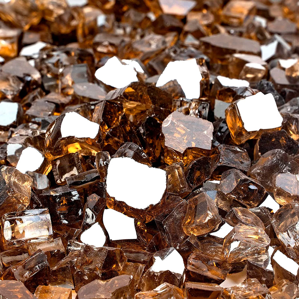 Onlyfire close-up of 1/2 inch tempered beads showing reflective brilliance