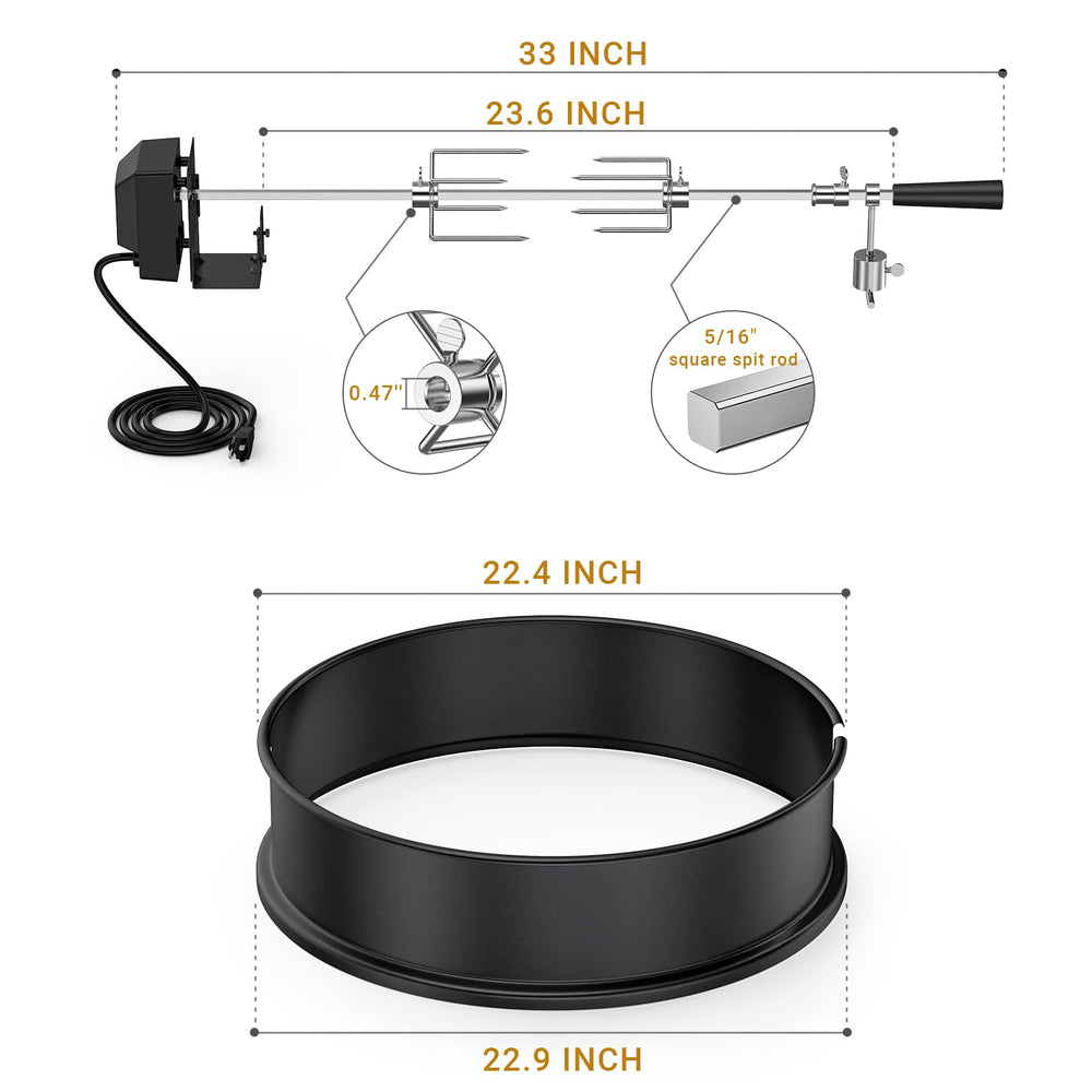 onlyfire close-up of black coated steel ring highlighting heat resistance benefit