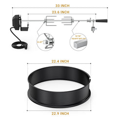 onlyfire close-up of black coated steel ring highlighting heat resistance benefit
