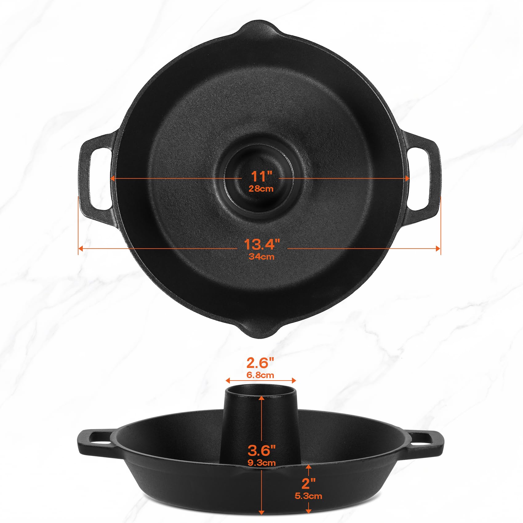 Onlyfire close-up of pre-seasoned cast iron surface highlighting nonstick benefit