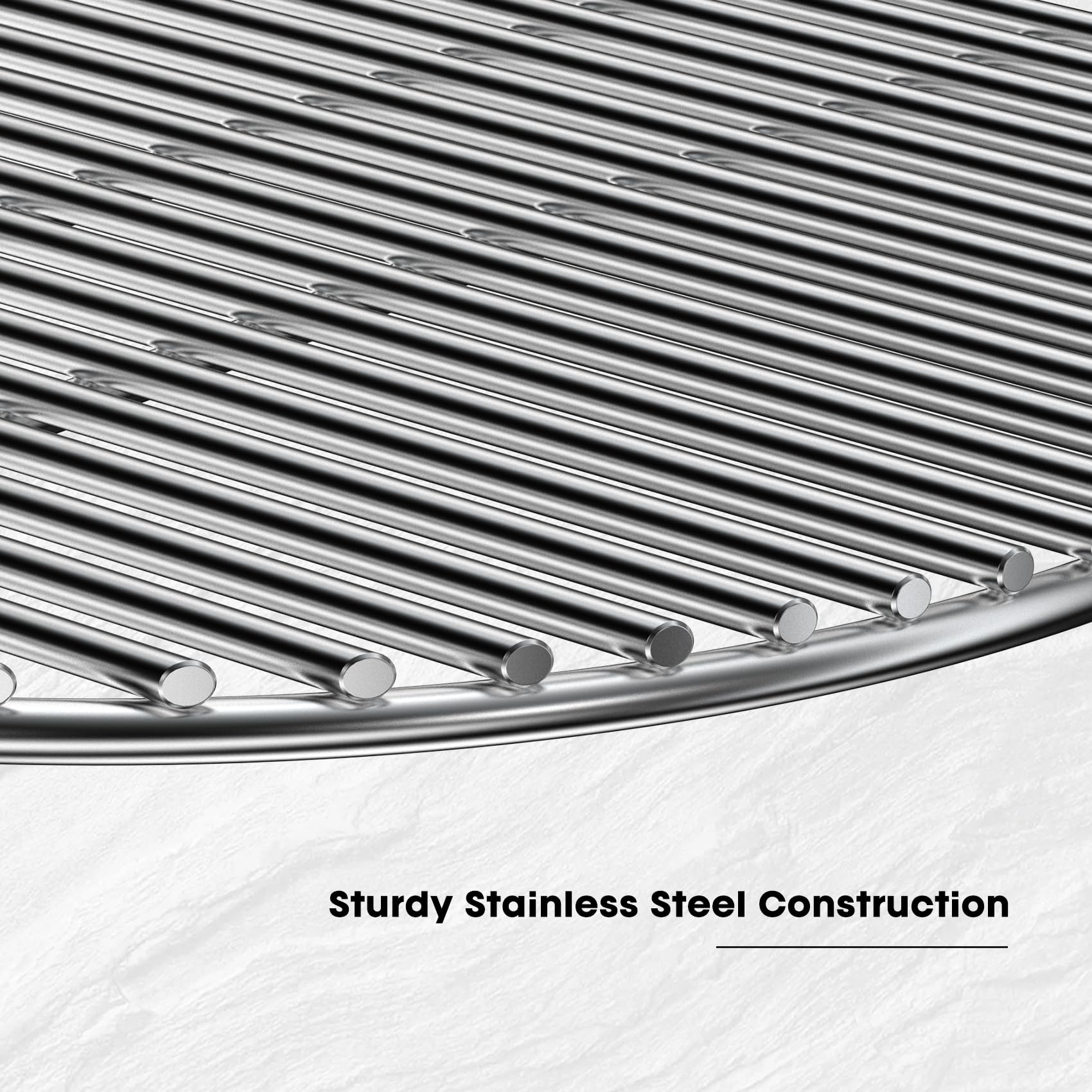 onlyfire close-up of stainless steel bars highlighting rust resistance