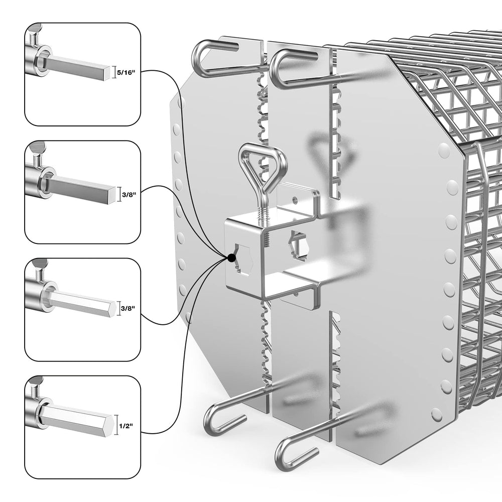 onlyfire curved rack clipped to basket exterior demonstrating tumble action benefit