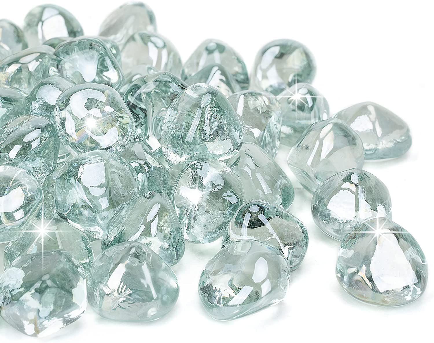 onlyfire daytime pile of glass diamonds showing true color vibrancy and outdoor durability