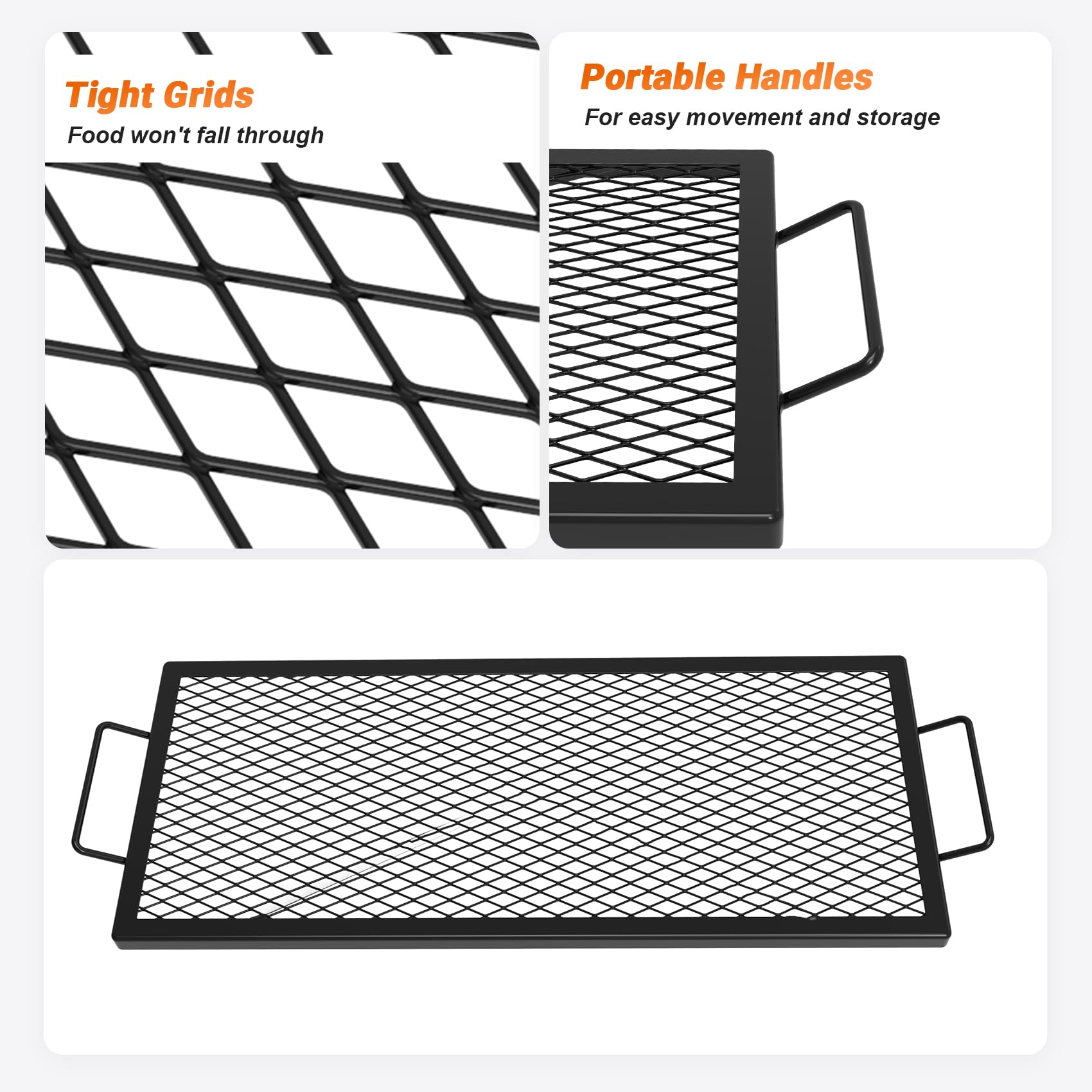 onlyfire close view of high-temp coating and steel texture for rust resistance