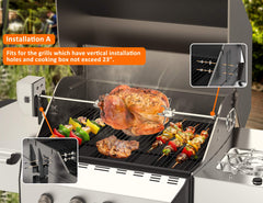 onlyfire electric rotisserie motor close detail demonstrating steady rotation performance