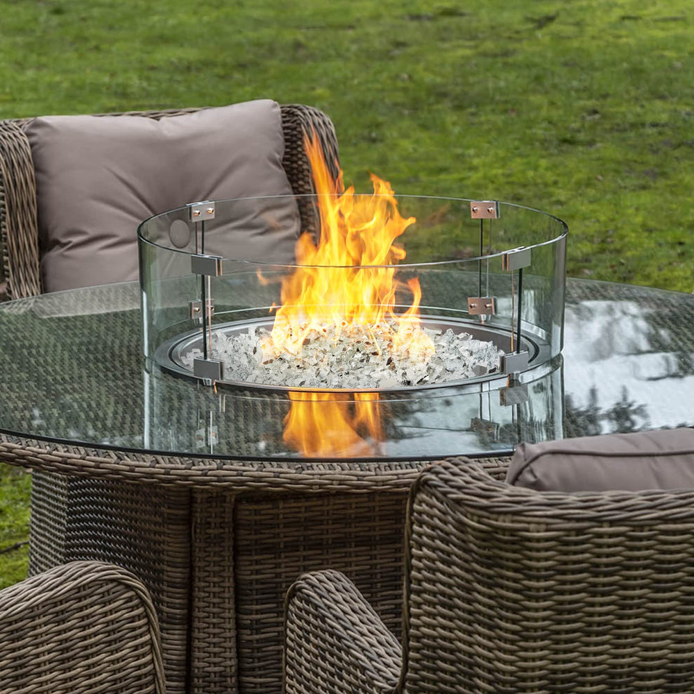 Onlyfire glass reflecting evening flames to enhance ambient lighting