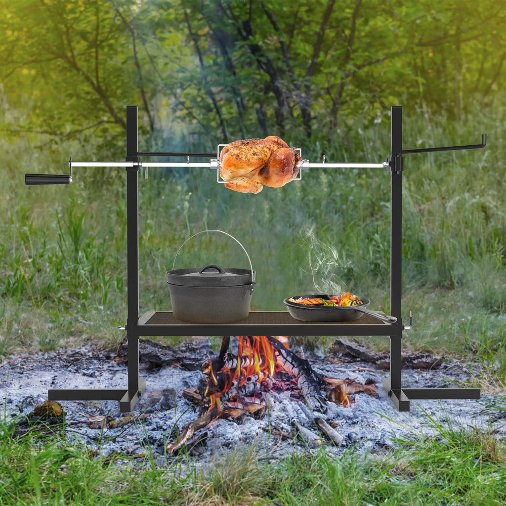 onlyfire extended hooks holding a small pot for hands-free cooking convenience